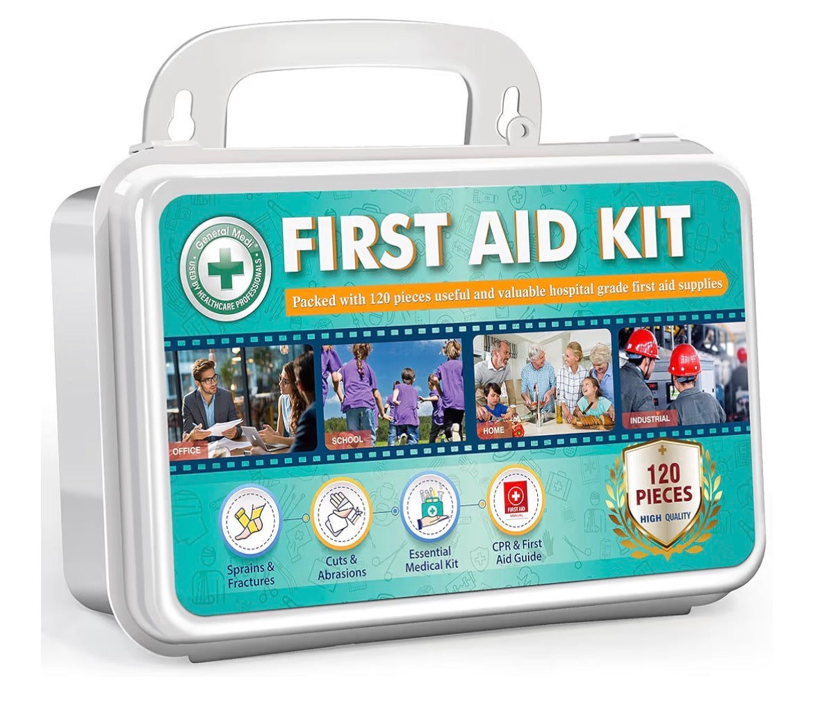 120 Piece First Aid Kit - Hard Case