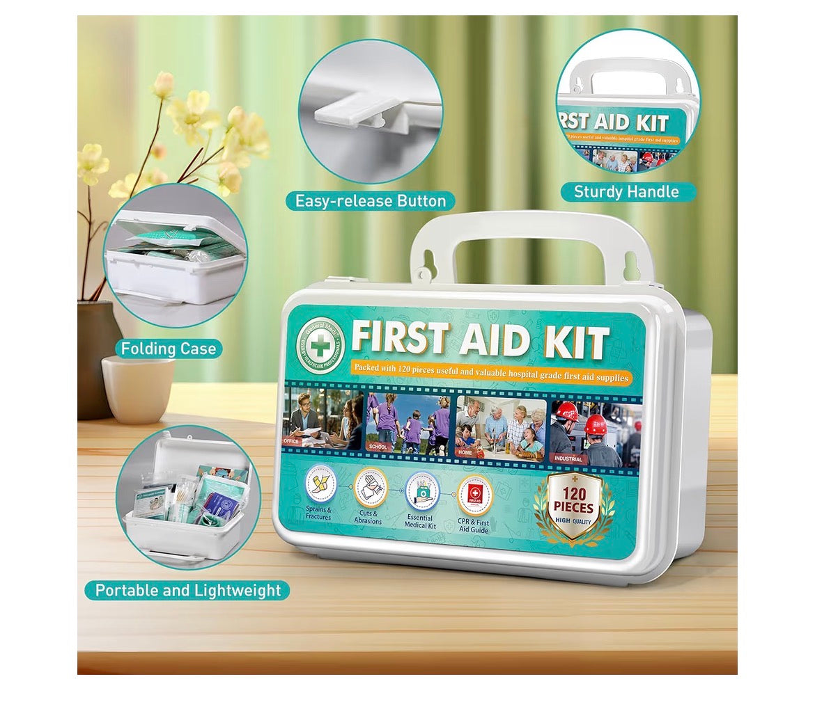 120 Piece First Aid Kit - Hard Case
