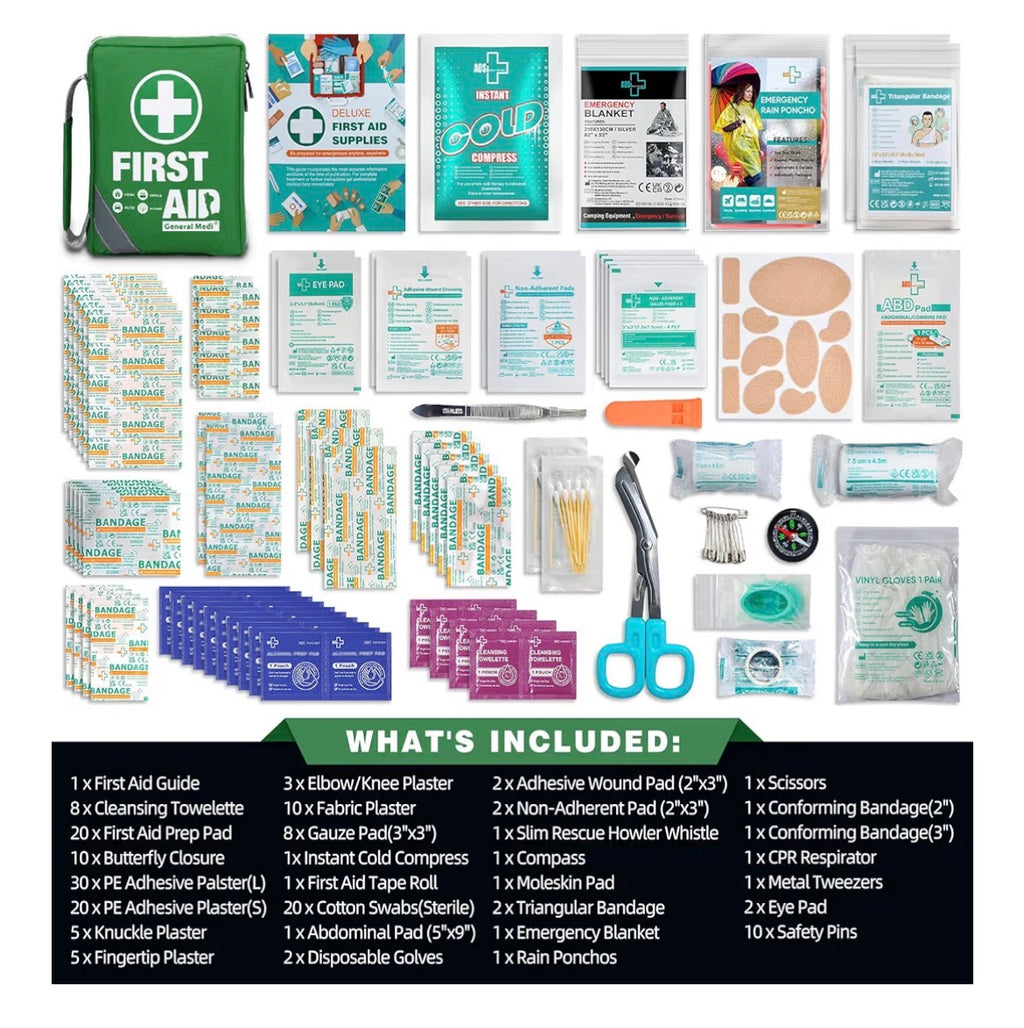 175 Piece First Aid Kit - Nylon Anti-Rip Case