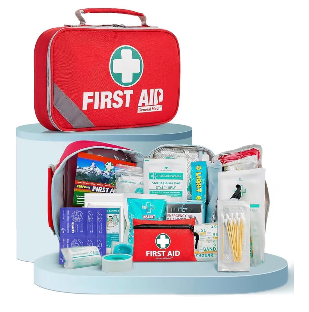 215 Piece First Aid Kit with Bonus 43 Piece Mini Kit - Nylon Anti-Rip Cases
