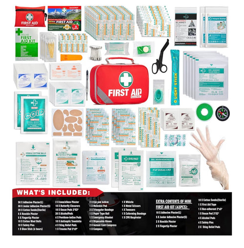 215 Piece First Aid Kit with Bonus 43 Piece Mini Kit - Nylon Anti-Rip Cases